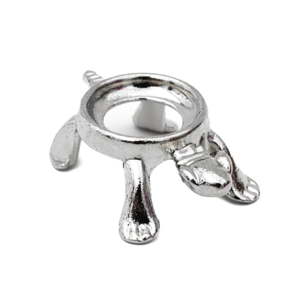 Mini Silver Turtle Display Stand Gemstone Eggs Spheres Marbles Ball Holders